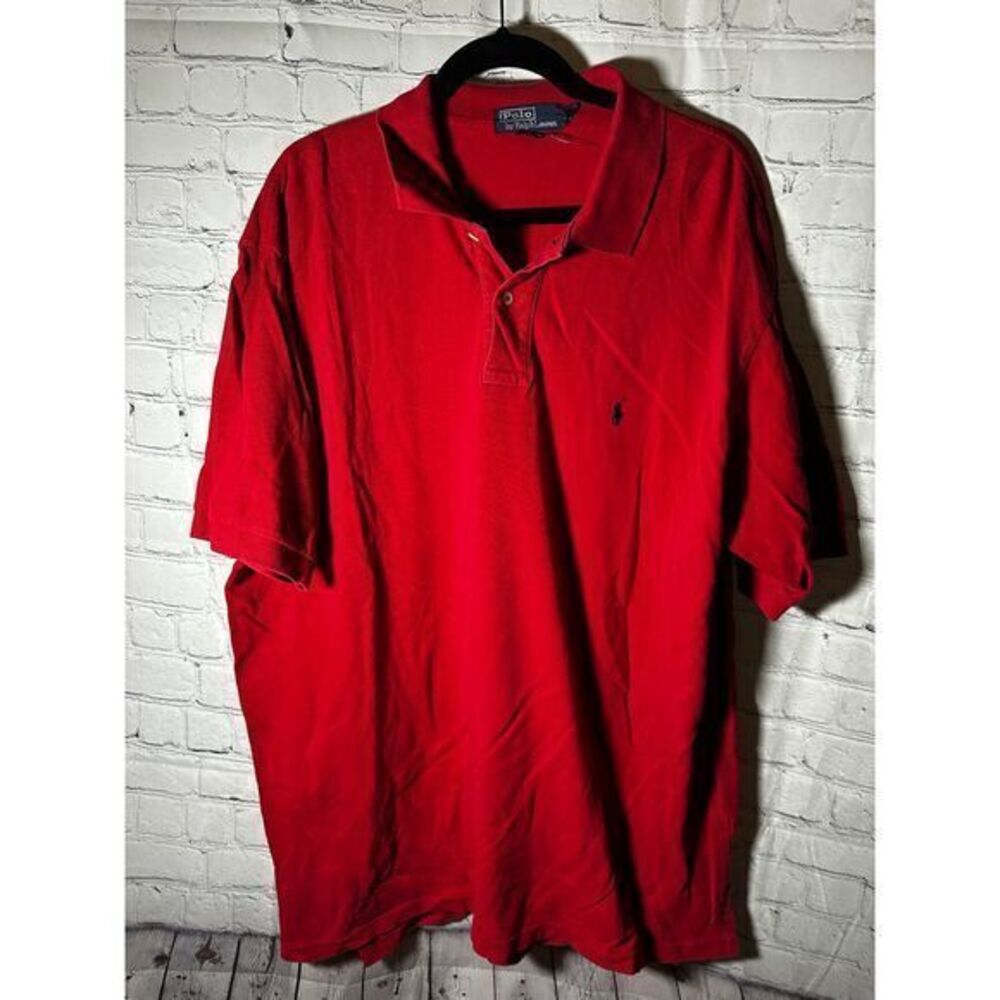 POLO RALPH LAUREN MENS RED SHORT SLEEVE POLO SHIRT (XXL) EUC GENTLY WORN